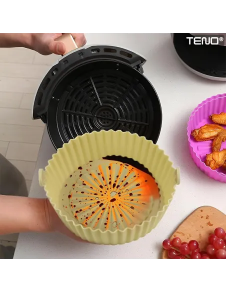 Set 4 Tavi din silicon pentru friteuza,cuptor,microunde, reutilizabile, antiaderente, rezistente la temperaturi inalte