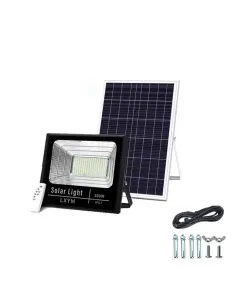 Set 2 x Proiector 100w cu panou solar Jortan , 6500k, IP66, telecomanda, indicator baterie 2