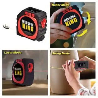 Ruleta Measure King, 3 modalitati de masurare, snur, rola si laser, afisaj LED 2