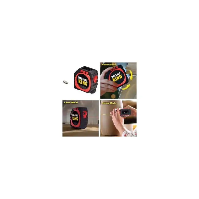 Ruleta Measure King, 3 modalitati de masurare, snur, rola si laser, afisaj LED