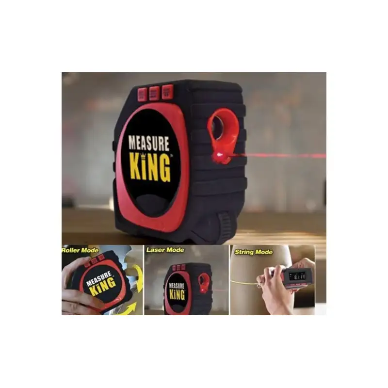 Ruleta Measure King, 3 modalitati de masurare, snur, rola si laser, afisaj LED