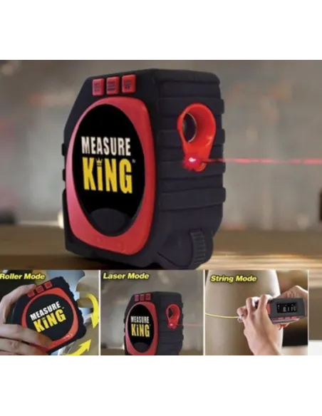 Ruleta Measure King, 3 modalitati de masurare, snur, rola si laser, afisaj LED