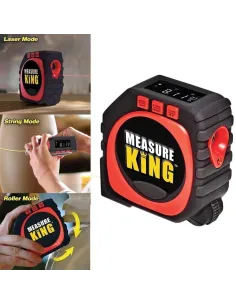 Ruleta Measure King, 3 modalitati de masurare, snur, rola si laser, afisaj LED