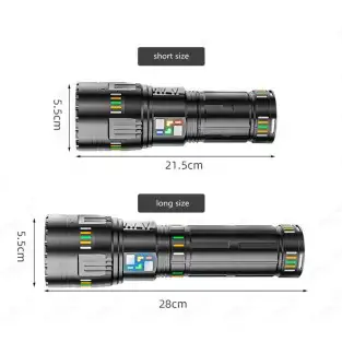 Lanternă LED reincarcabilă cu 6 moduri, lanternă portabila, rezistentă la apa 30000 lumeni, 90W 2
