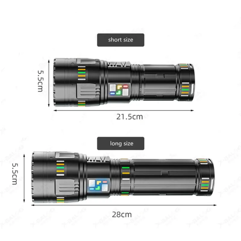 Lanternă LED reincarcabilă cu 6 moduri, lanternă portabila, rezistentă la apa 30000 lumeni, 90W