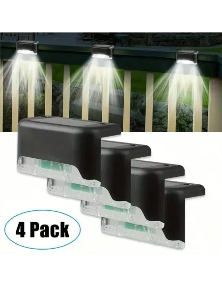 Set 4 lampi solare pentru trepte sau balcon cu senzor de lumina