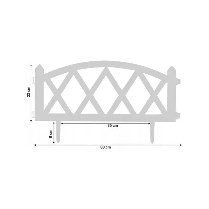 Set 10 x gard decorativ, plastic alb 59.5x33 cm