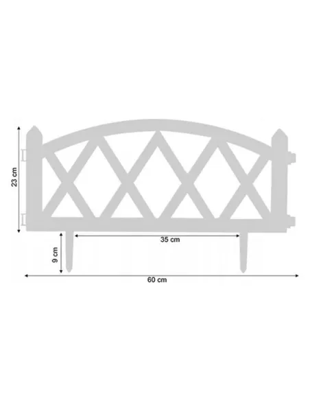Set 10 x gard decorativ, plastic alb 59.5x33 cm
