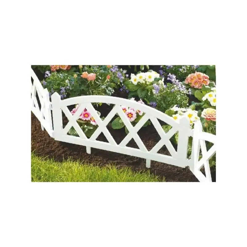 Set 10 x gard decorativ, plastic alb 59.5x33 cm