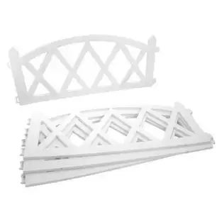 Set 10 x gard decorativ, plastic alb 59.5x33 cm