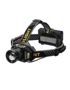 Lanterna de cap cu 3 acumulatori Li-ion 18650 cu senzor de miscare lumina alba-galbena indicator baterie 2