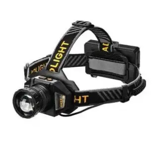 Lanterna de cap cu 3 acumulatori Li-ion 18650 cu senzor de miscare lumina alba-galbena indicator baterie 2