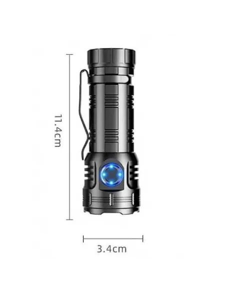 Lanterna compacta de aluminiu BL F82 cu 8 LED XPG magnet si clips incarcare USB