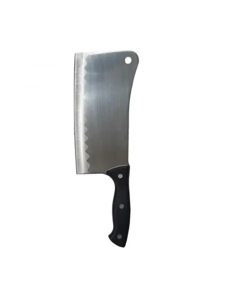 Set 3 Cuțite Profesionale din Oțel + Satar macelarie 35cm, otel inoxidabil maner negru