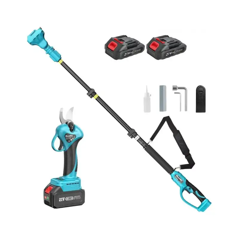 Foarfeca de Gradina , 48V, 2 Acumulatori, Brat Telescopic 2m, Unghi Reglabil de Taiere-07