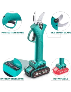 Foarfeca de gradina cu 2 acumulatori, pentru crengi si vita de vie,48 V 2