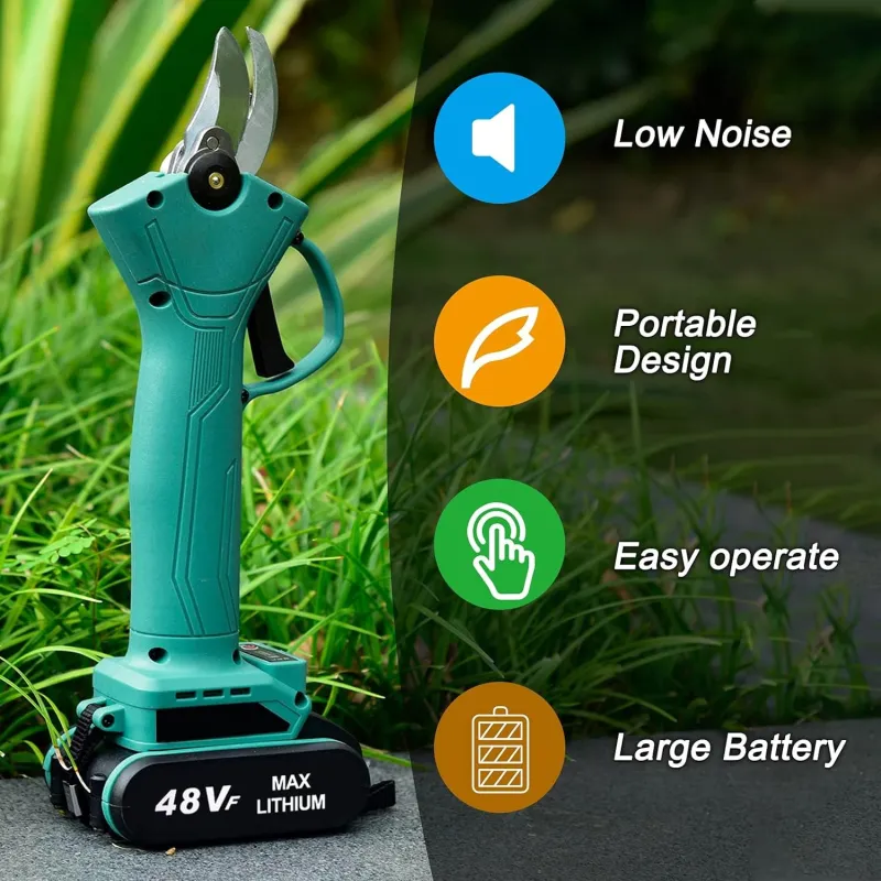 Foarfeca de gradina cu 2 acumulatori, pentru crengi si vita de vie,48 V