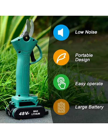 Foarfeca de gradina cu 2 acumulatori, pentru crengi si vita de vie,48 V