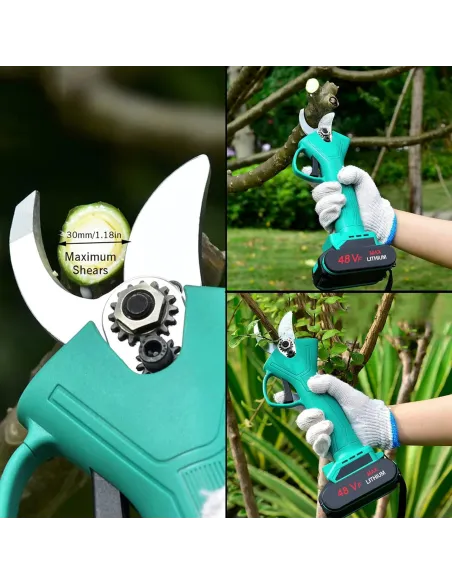 Foarfeca de gradina cu 2 acumulatori, pentru crengi si vita de vie,48 V