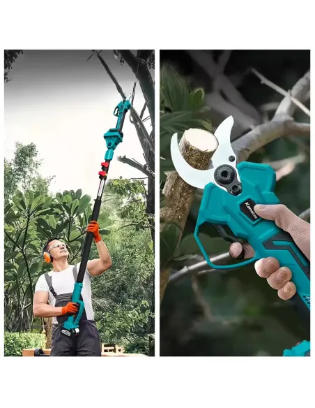 Foarfeca de Gradina , 48V, 2 Acumulatori, Brat Telescopic 2m, Unghi Reglabil de Taiere-07