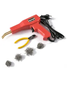 Pistol de lipit si sudat plastic , 50w  + 200 sarmulite ondulate + Cutie transport CADOU