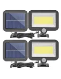Set 3 x proiector cu incarcare solara, 100 x LED COB