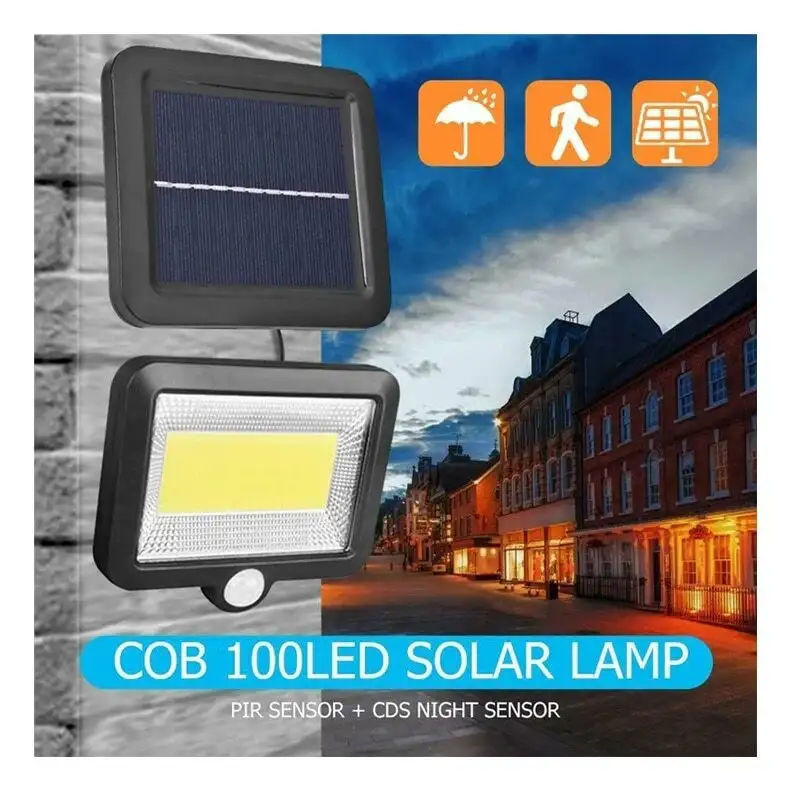 Set 3 x proiector cu incarcare solara, 100 x LED COB