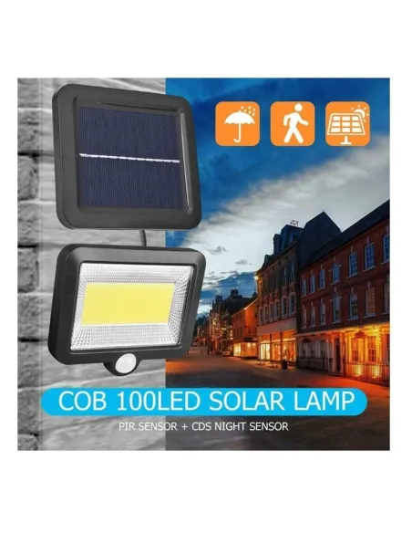 Set 3 x proiector cu incarcare solara, 100 x LED COB