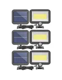 Set 3 x proiector cu incarcare solara, 100 x LED COB