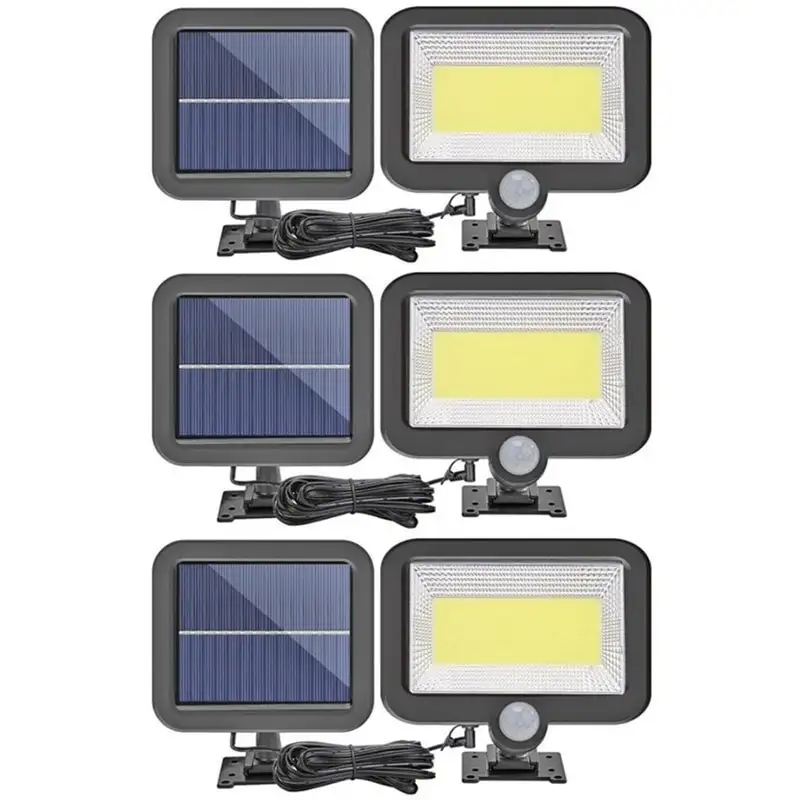 Set 3 x proiector cu incarcare solara, 100 x LED COB