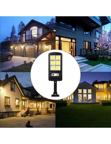 Set 5 x Lampa solara cu 6 celule, LED-uri COB si telecomanda