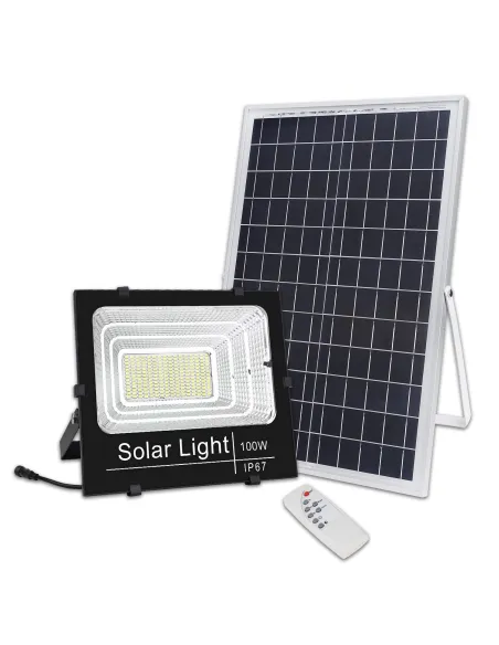 Proiector LED 100W cu panou solar