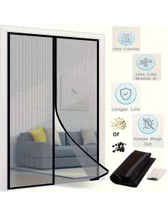 Set 3 perdele magnetice antiinsecte 190 x 100 cm red-mag.ro 2
