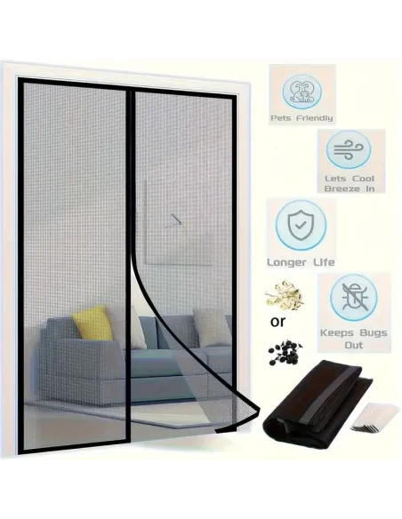 Set 3 perdele magnetice antiinsecte 190 x 100 cm