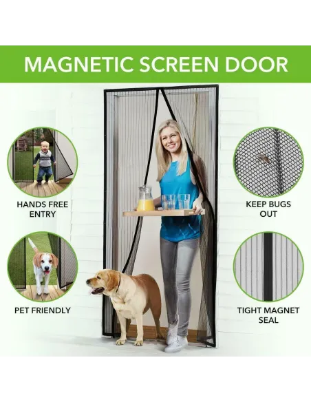 Set 3 perdele magnetice antiinsecte 190 x 100 cm