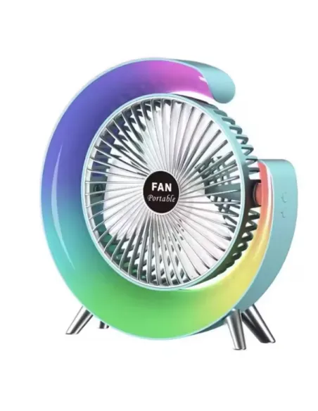 Mini ventilator RGB cu 3 trepte de ventilatie 5 moduri de iluminare