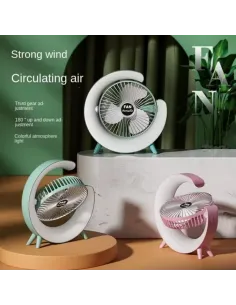 Mini ventilator RGB cu 3 trepte de ventilatie 5 moduri de iluminare 2