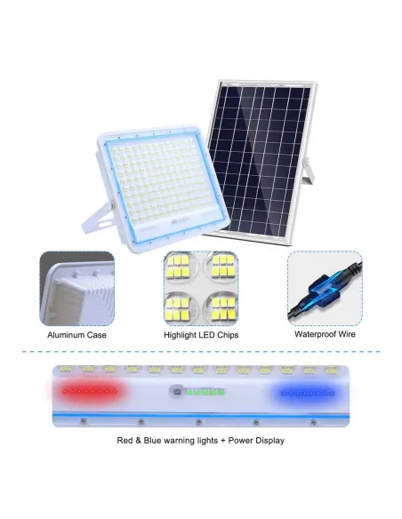 Proiector cu panou solar 800W Jortan 6000k IP66