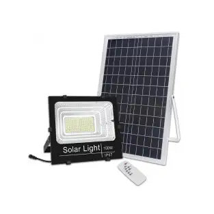Proiector Led 1200w cu panou solar Jortan cu telecomanda IP67 2