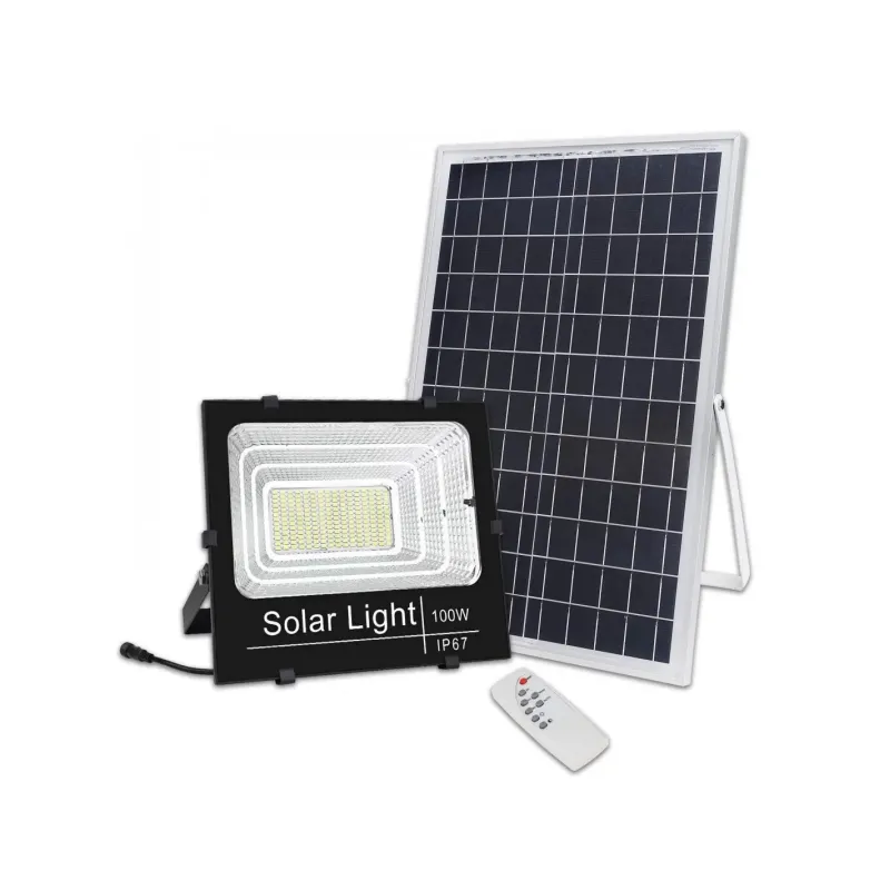 Proiector Led 1200w cu panou solar Jortan cu telecomanda IP67
