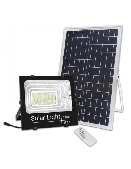 Proiector Led 1200w cu panou solar Jortan cu telecomanda IP67