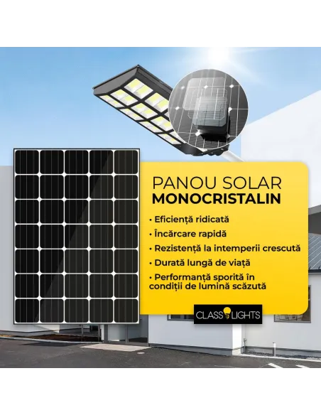 Lampa solara stradala dubla 1600 w ,cu Telecomanda si Suport Metalic