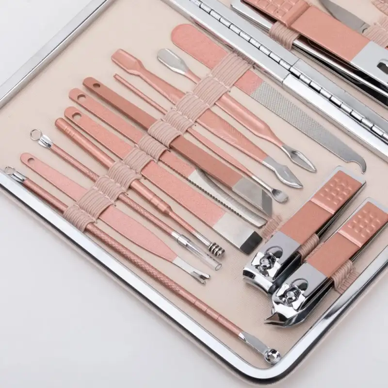 Trusa manichiura profesionala 18 piese otel inoxidabil