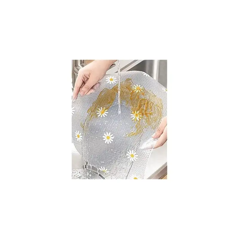 Folie de protectie pentru rafturi cu floricele albe 45 x 300cm