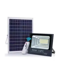 Proiector LED 100W cu panou solar, telecomanda