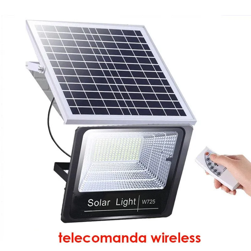 Proiector LED 100W cu panou solar, telecomanda