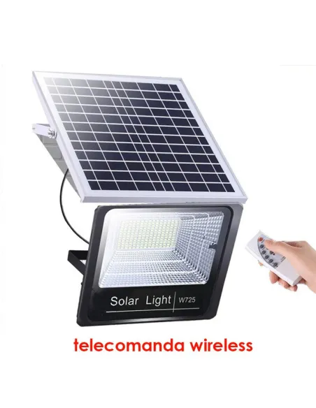 Proiector LED 100W cu panou solar, telecomanda
