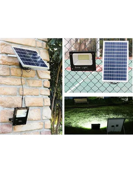 Proiector cu panou solar mare JORTAN, 50/100/150/400/600/1200W, led, Senzor lumina, tehnologie 2025