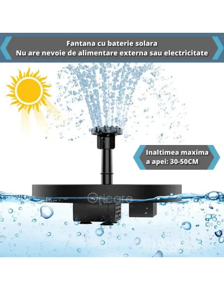 Fantana arteziana solara, 6 duze si acumulator
