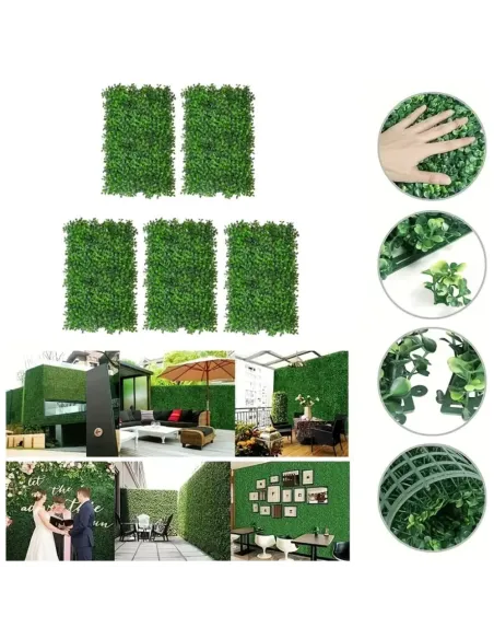 Set 5 x Gard artificial cu frunze din Cisimir 40 x 60cm